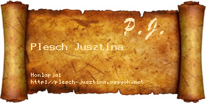 Plesch Jusztina névjegykártya